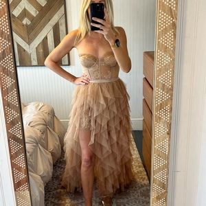 For Love and Lemons Bustier dress size small in the color warm taupe.